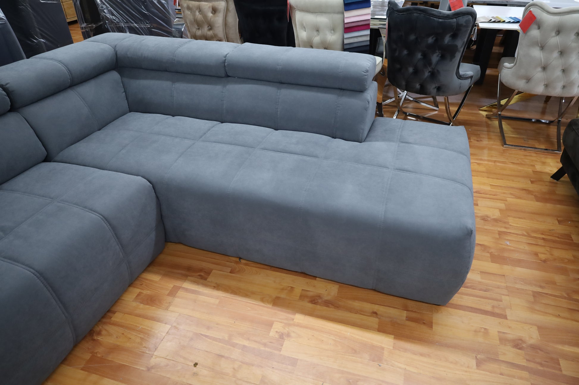 Sofa Couch Wohnlandschaft + sitztiefe verstellbar +Kopfstütze